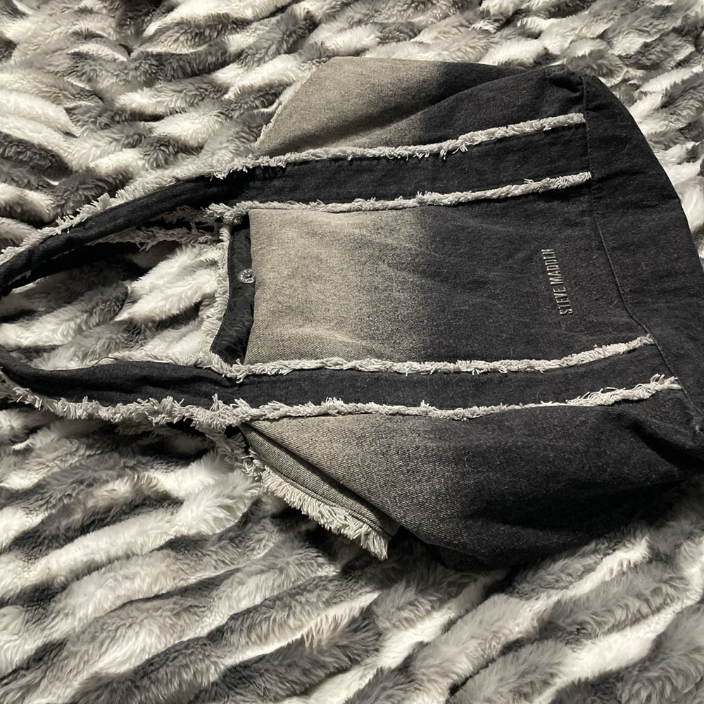 Steve Madden Black and Gray Tote Bag